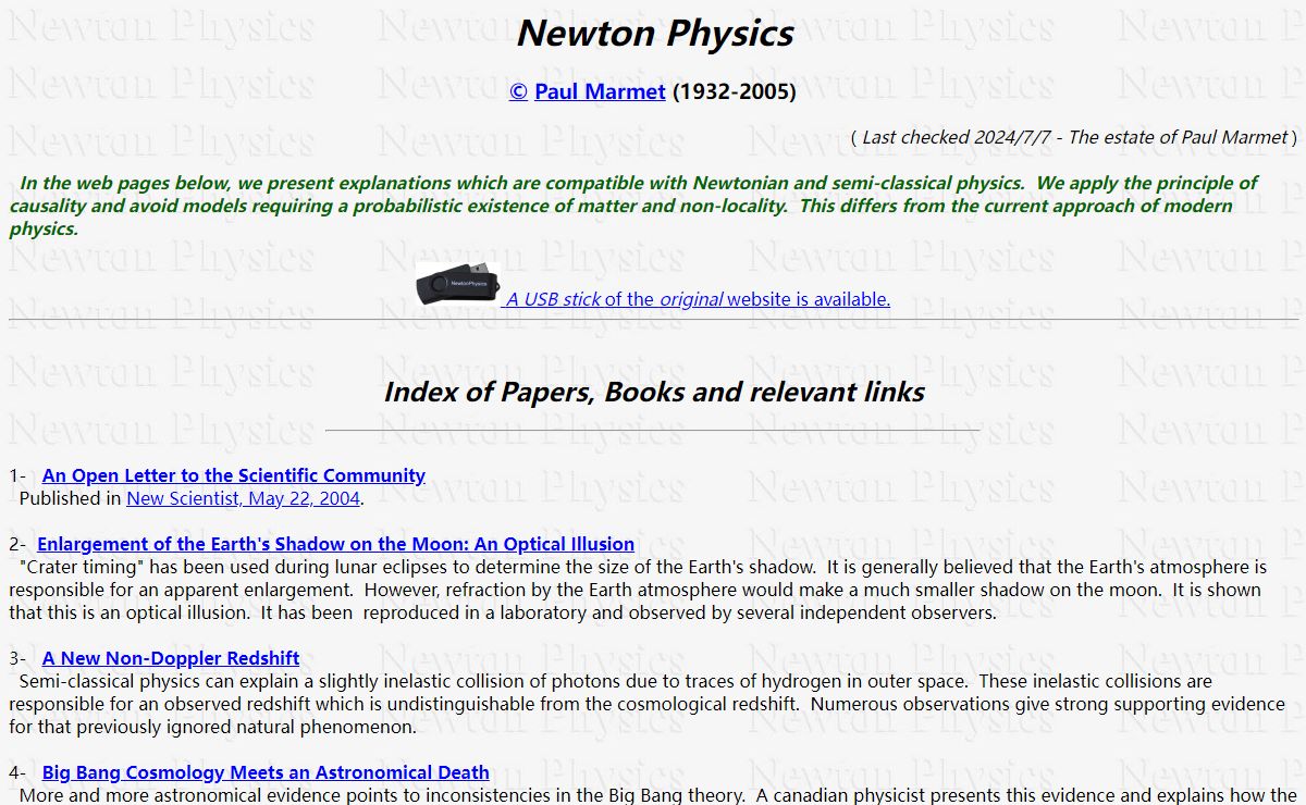 Newton Physics - Links to Papers, books and web sites