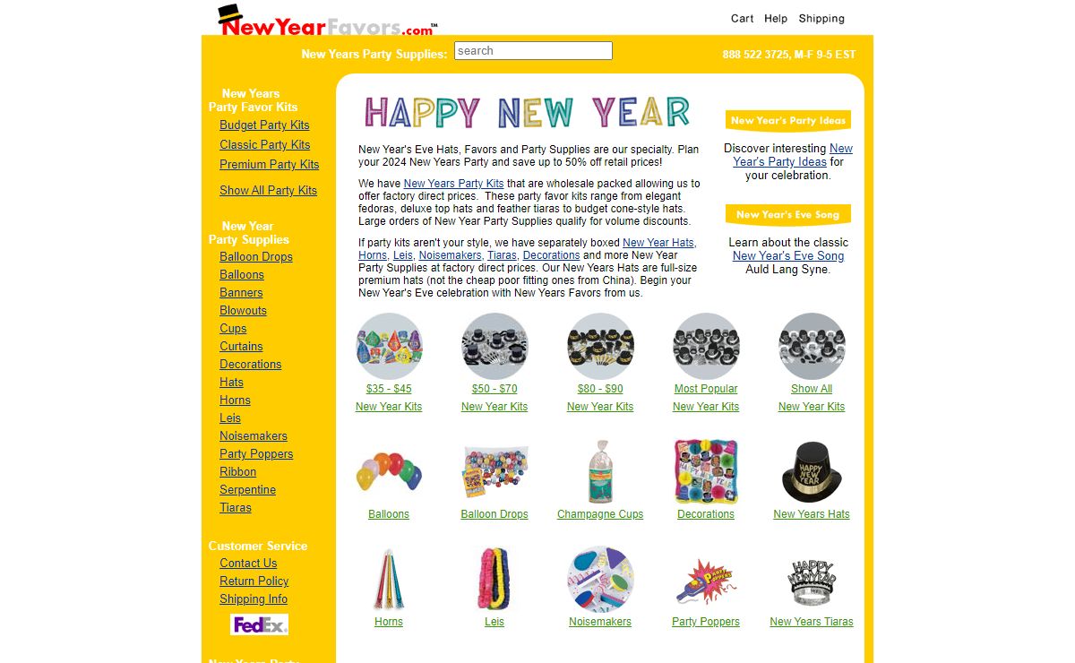 New Year's Eve Hats, Favors and Party Supplies - NewYearFavors.com