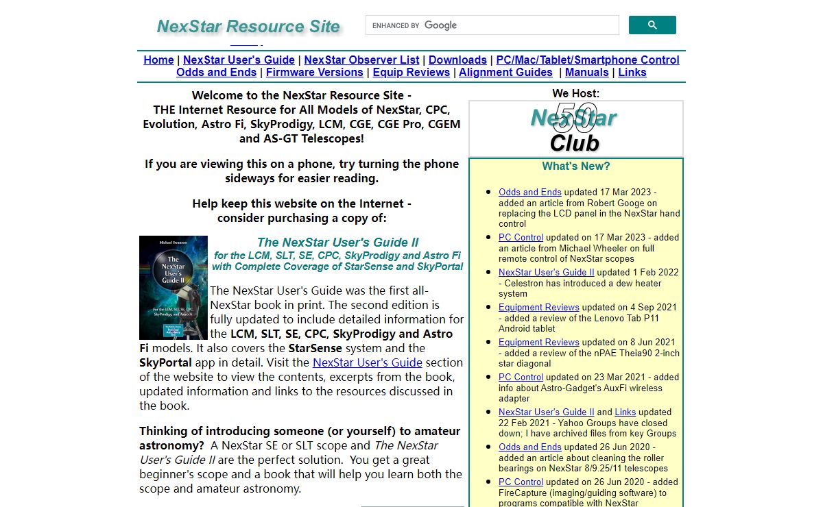 NexStar Resource Site - Celestron NexStar Telescopes