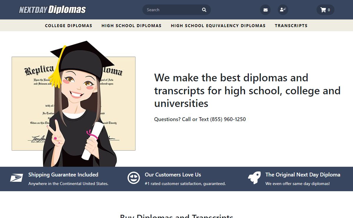 Same Day Diplomas, Fake Diplomas, Fake Transcripts, College, High School, Equivalency | NextDayDiplomas.com