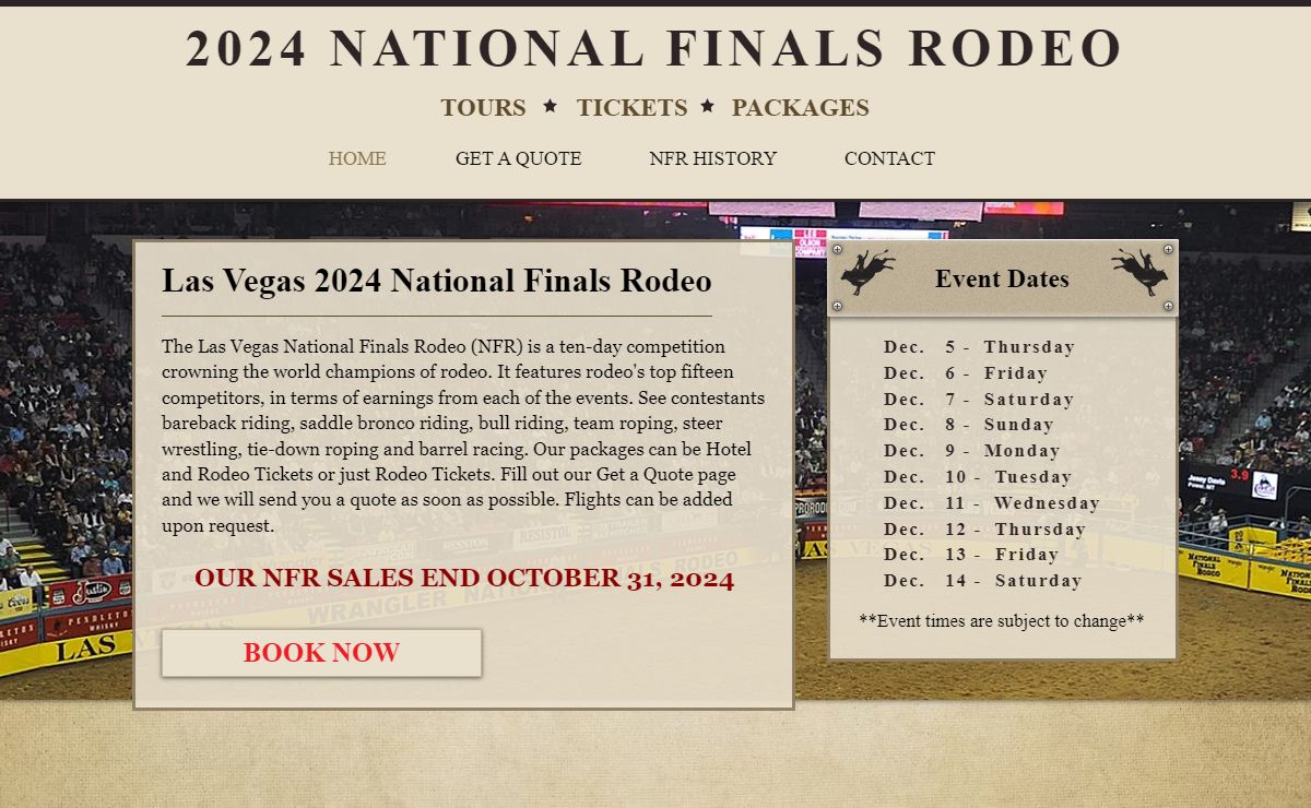 2024 National Finals Rodeo | NFR Tours | NFR Travel Packages Las Vegas