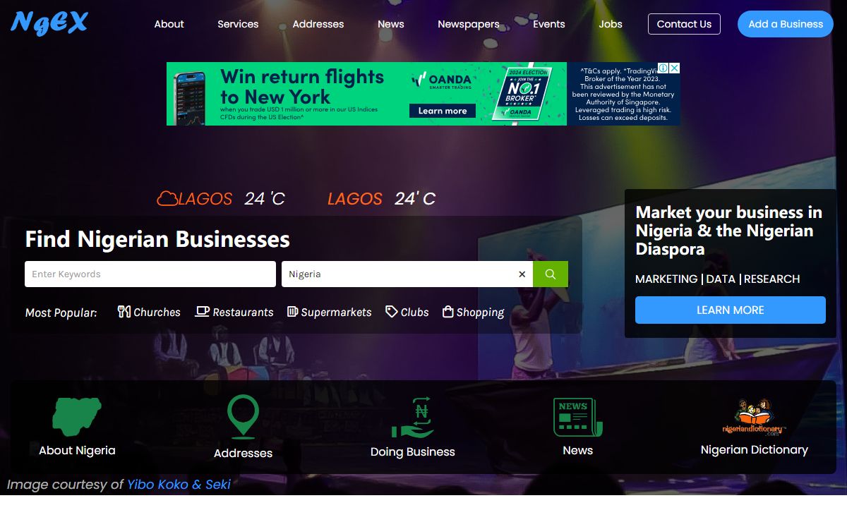 Information on Nigeria. Nigerian businesses, news, jobs, events, groups in Nigeria and around the world | NgEX