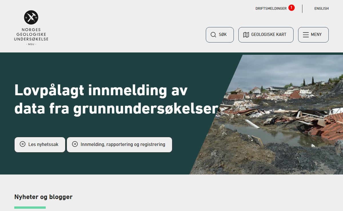 Forsiden for Norges geologiske undersøkelse | NGU