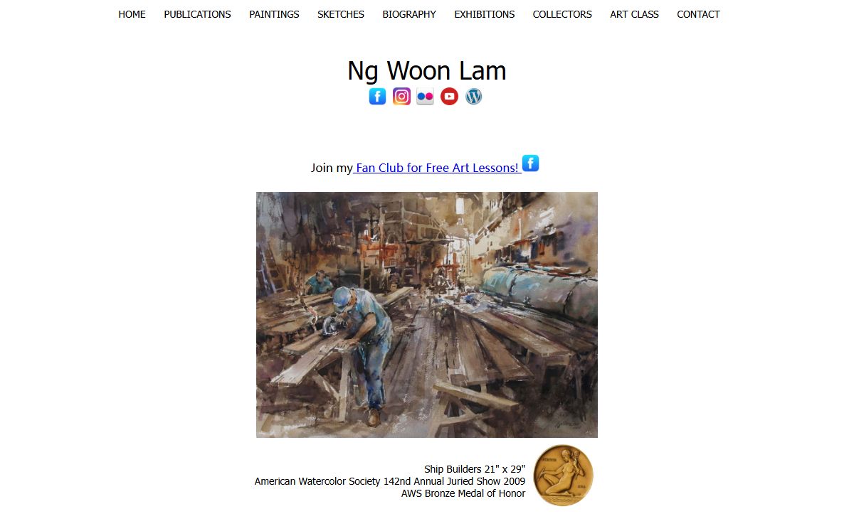 Singapore Watercolour & Oil Painting Ng Woon Lam 黄运南