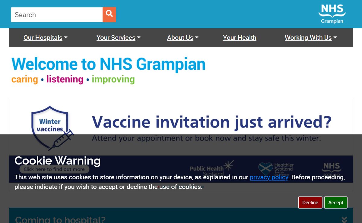 NHS Grampian Homepage