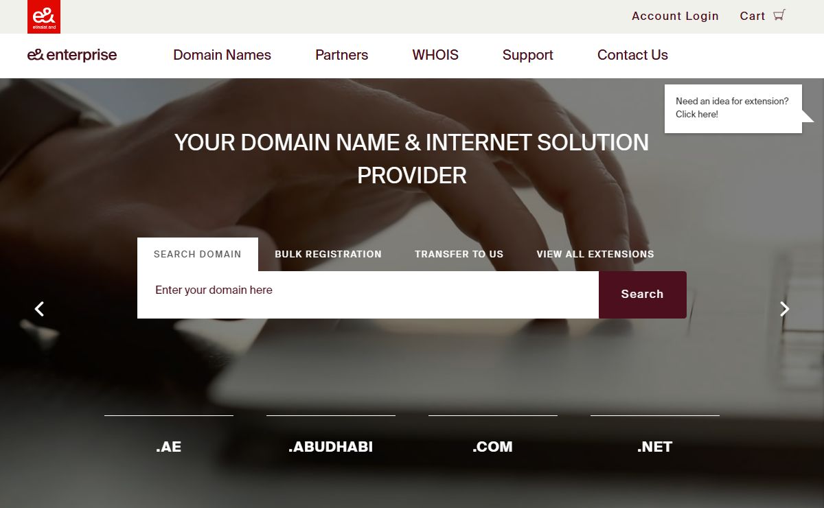 e& enterprise Domains Storefront - Online Registration