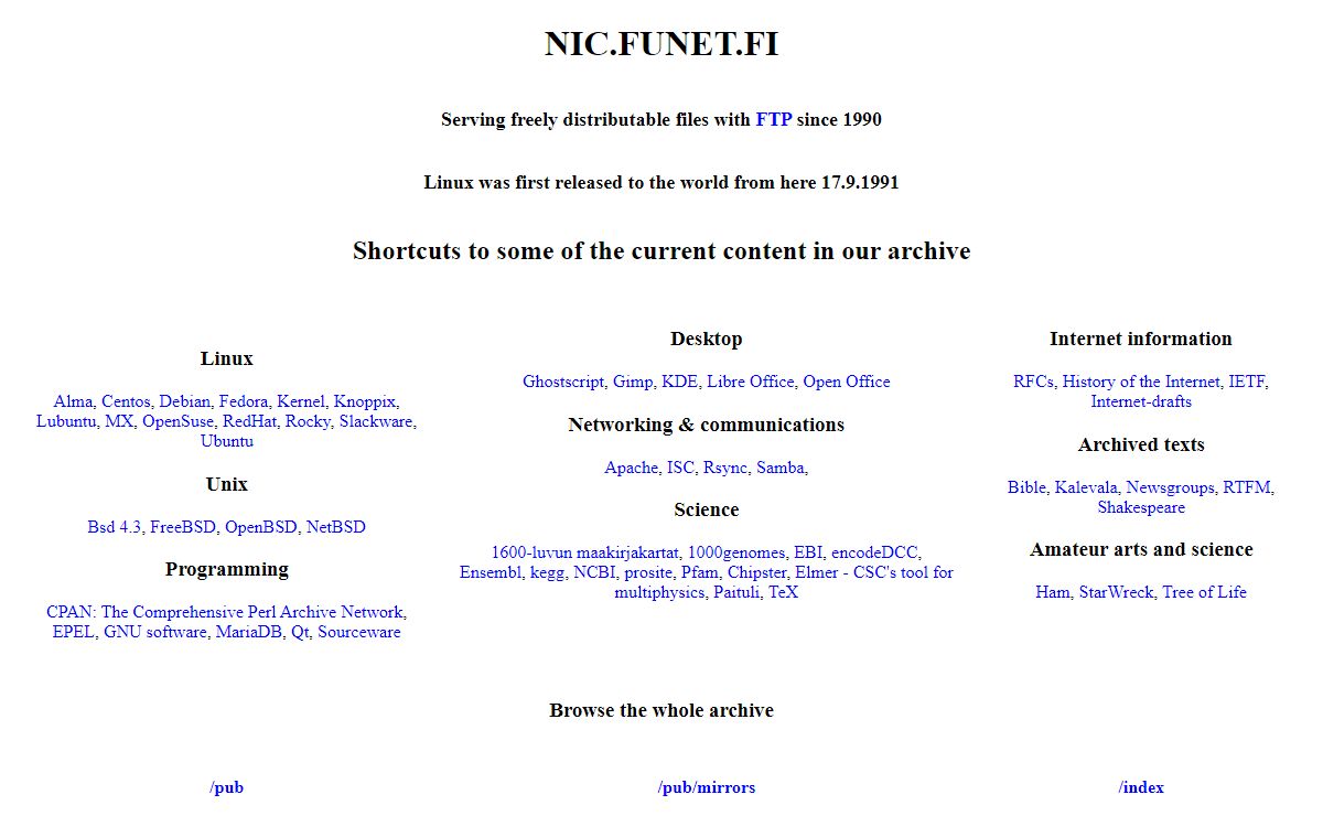 WWW.NIC.FUNET.FI