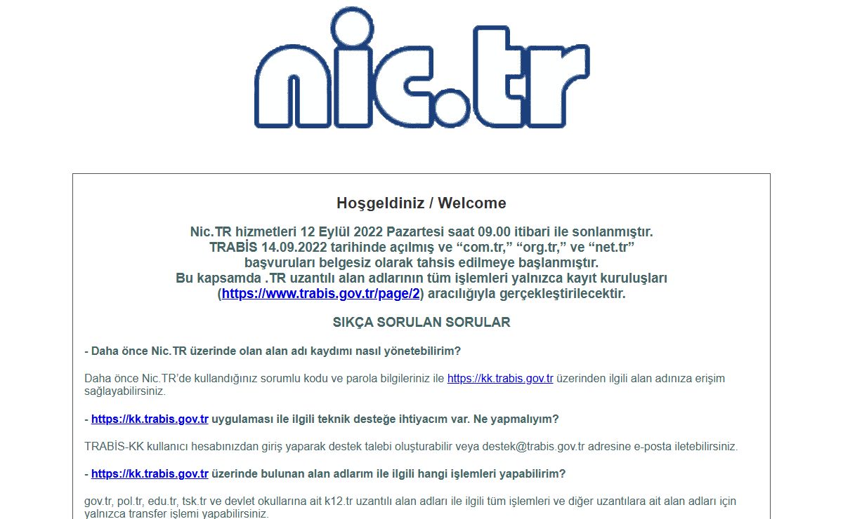 NicTR Closed