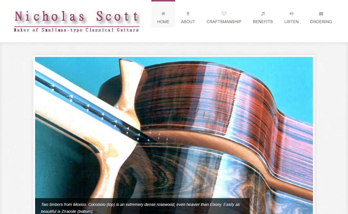 Nicholas Scott maker of Smallman type lattice braced guitars
