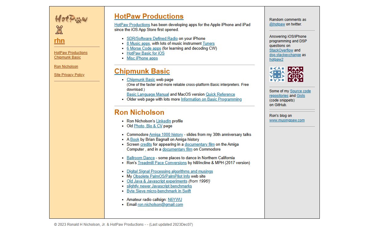HotPaw Productions or Ron Nicholson