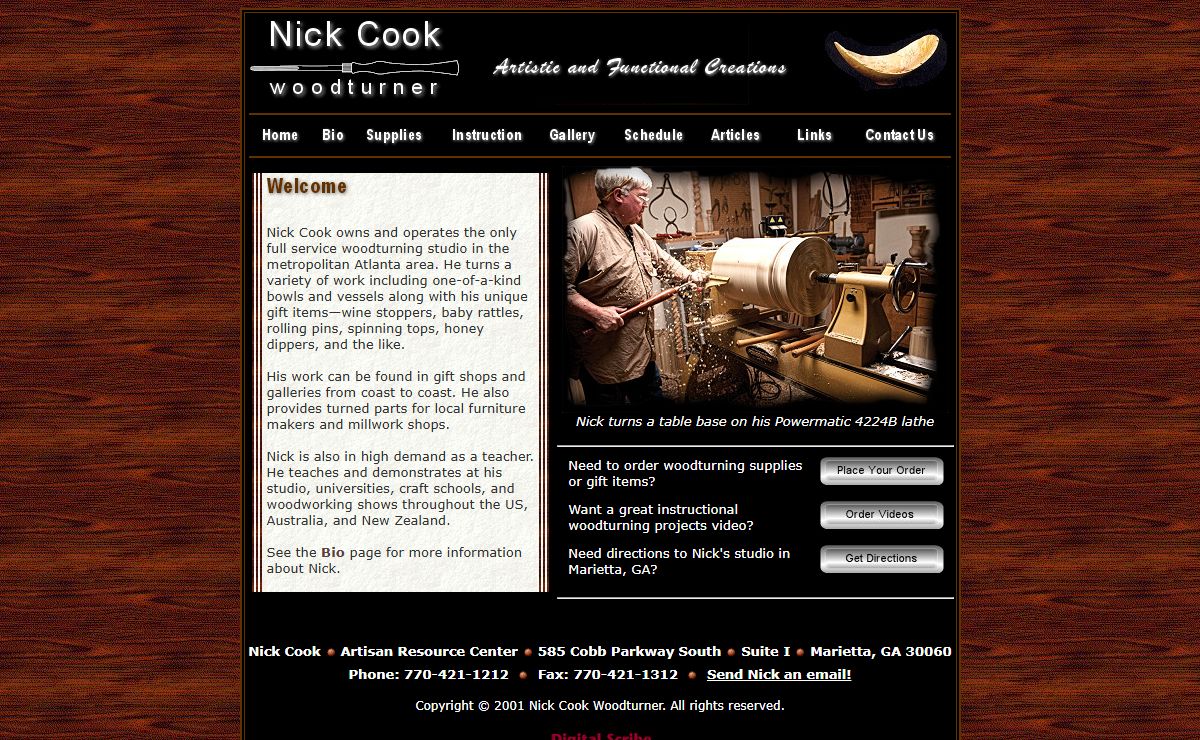 Nick Cook Woodturner - Woodturning Studio
