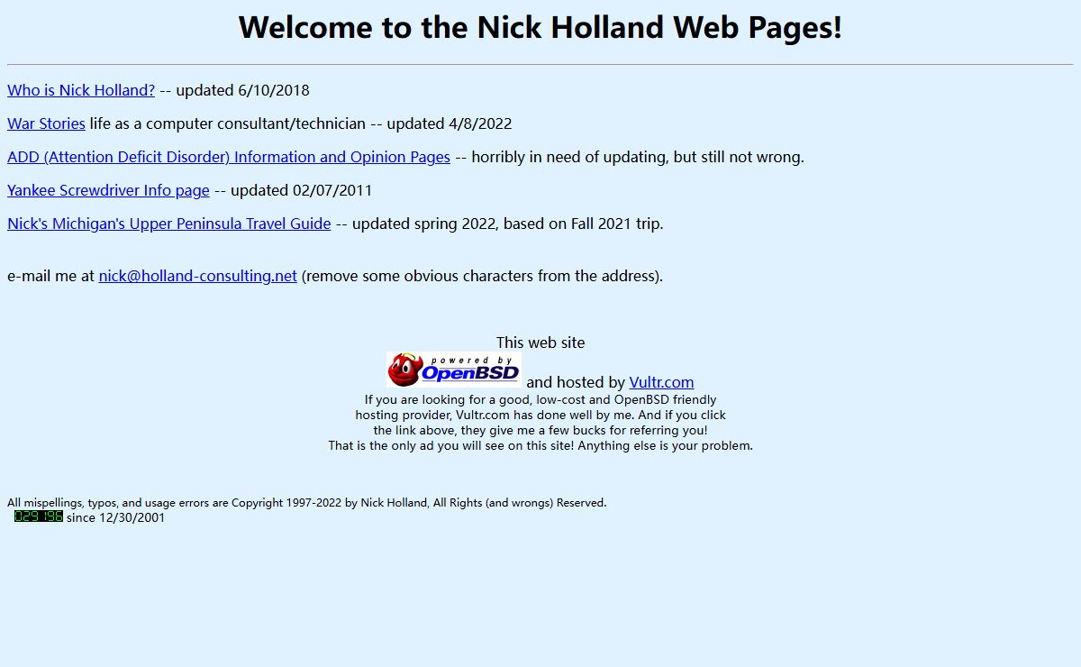 Nick Holland's Pages