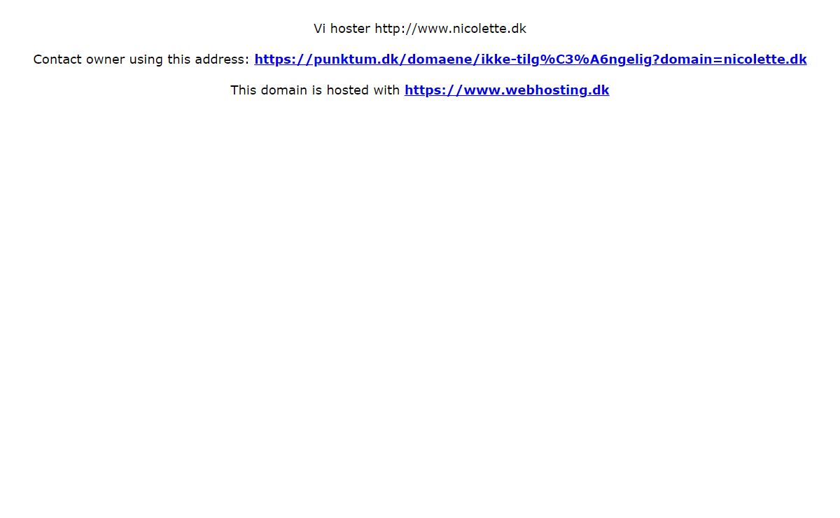 Hjemmeside hosting - Webhosting.dk www.nicolette.dk