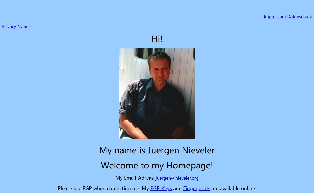 Homepage of Juergen Nieveler