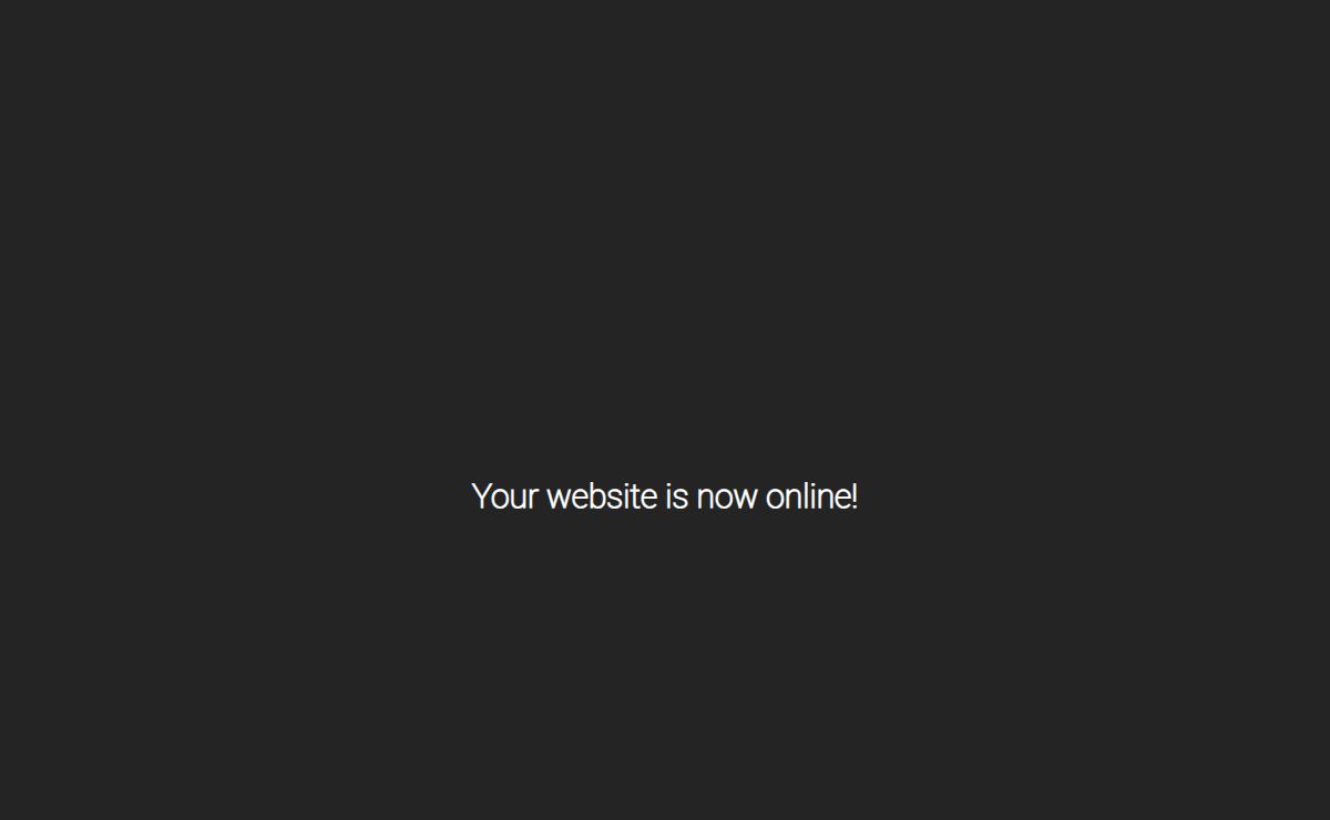 Website is Online