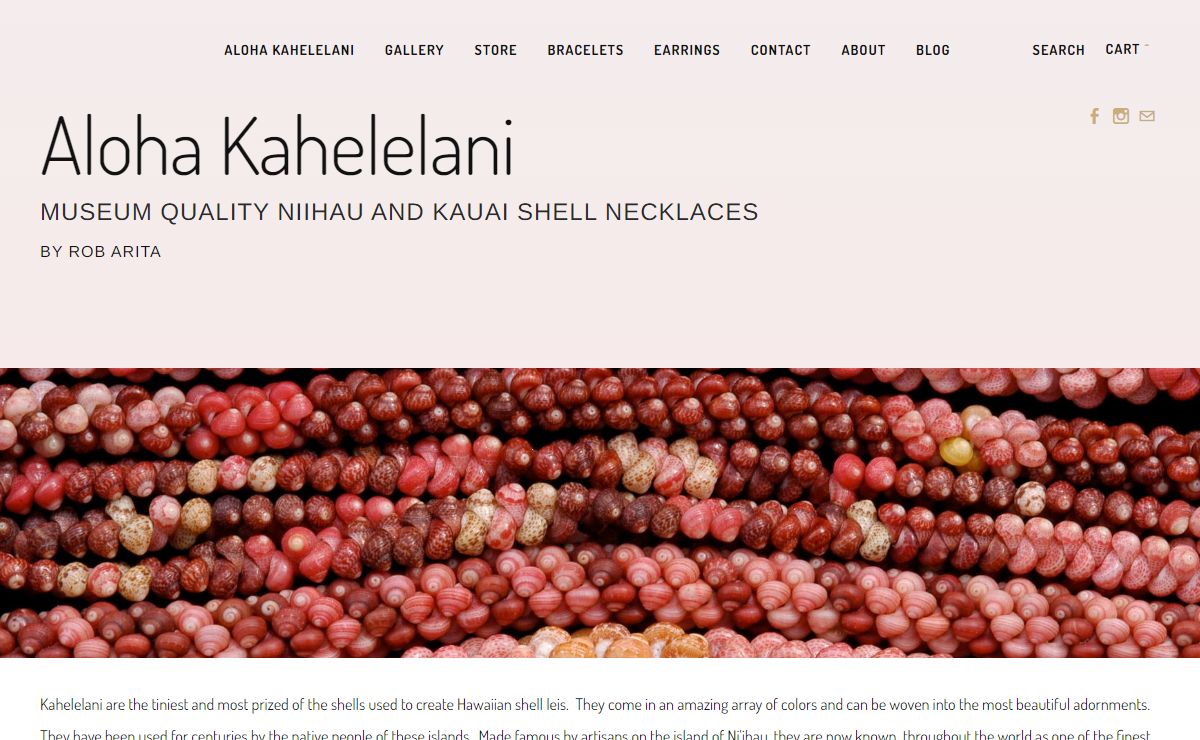Aloha Kahelelani - The Finest Quality Hawaiian Shell Jewelry