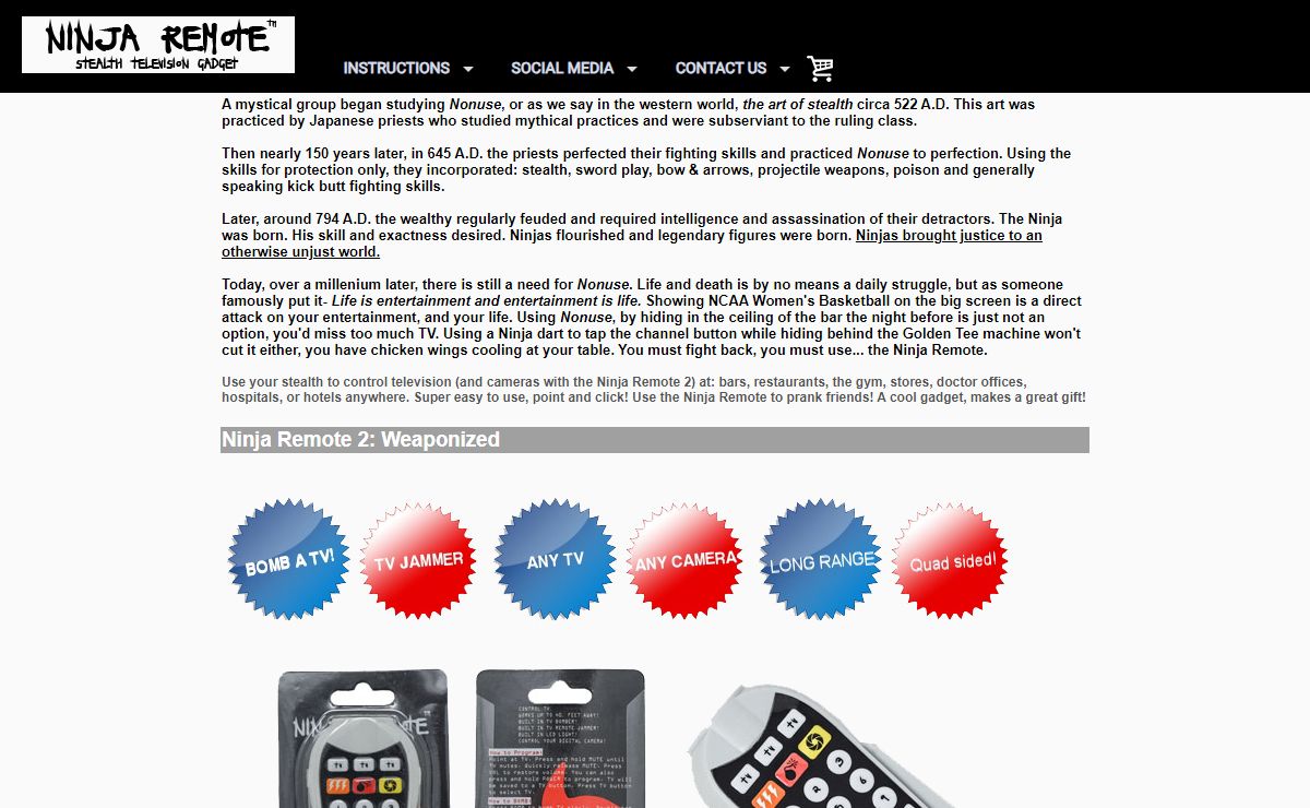 Ninja Remote - Stealth Television Gadget