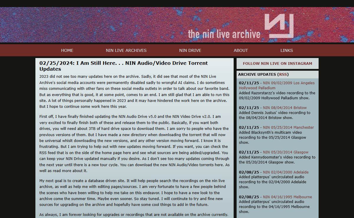 NIN Live: The Nine Inch Nails Live Recording Archive