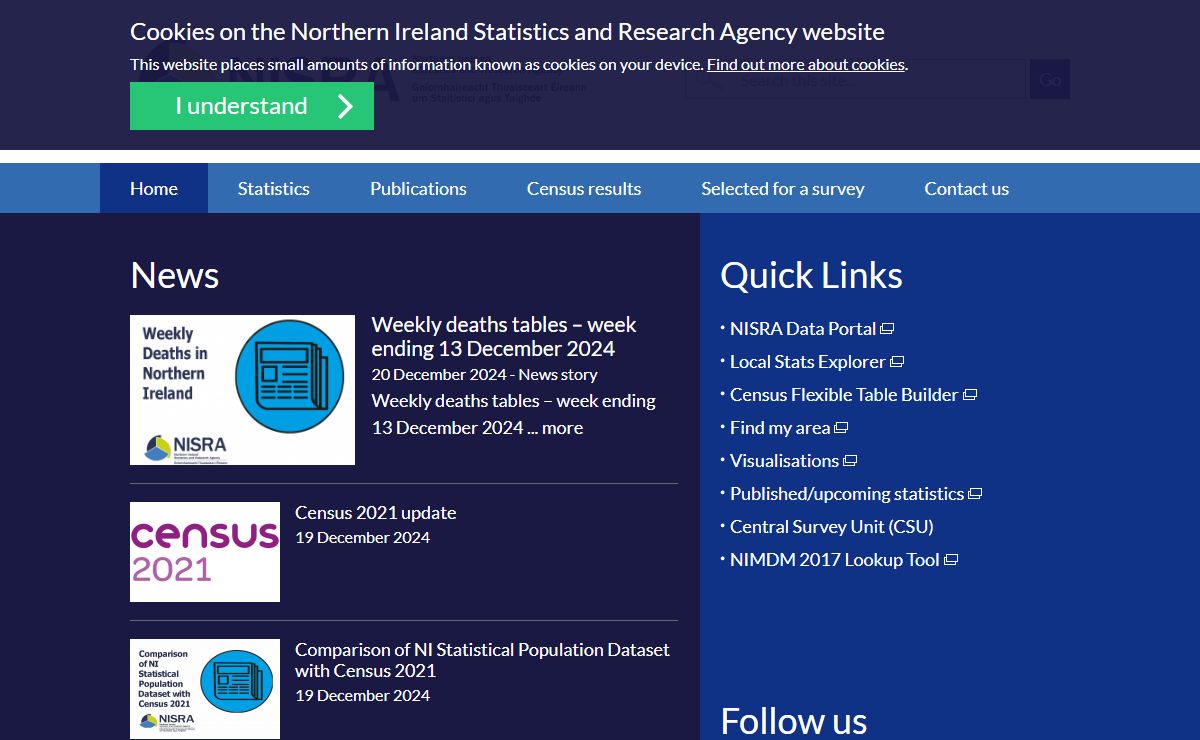Home | Northern Ireland Statistics and Research Agency
