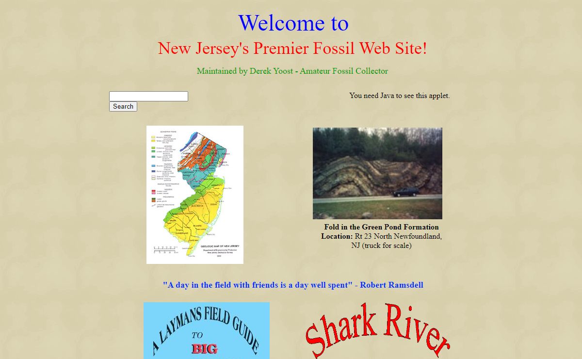 New Jersey Fossil Web Site