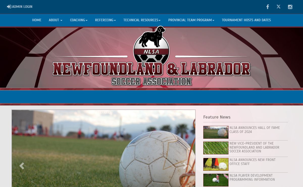 Newfoundland & Labrador Soccer Association : Website by RAMP InterActive