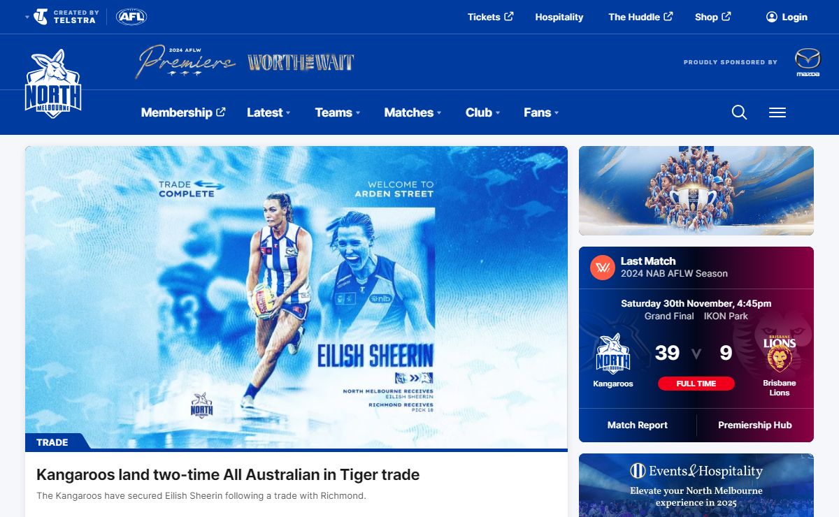 Home of the Kangaroos | The Official Website of the North Melbourne Football Club
