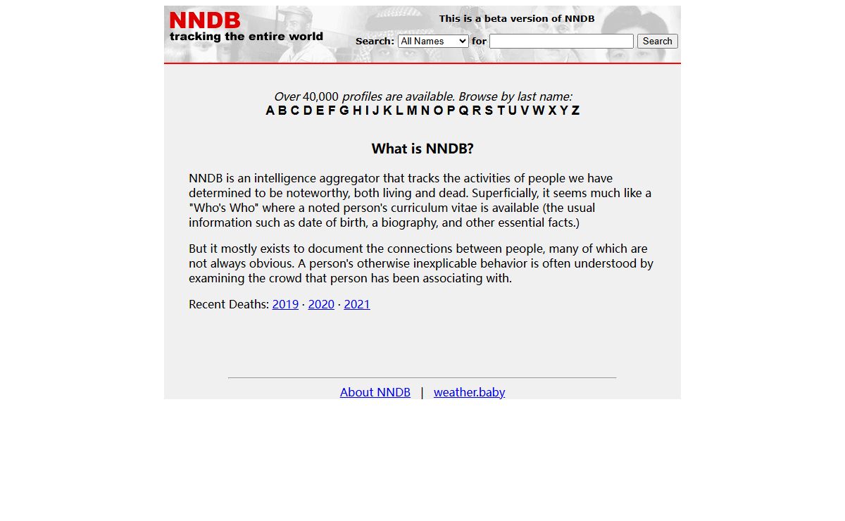 NNDB: Tracking the entire world