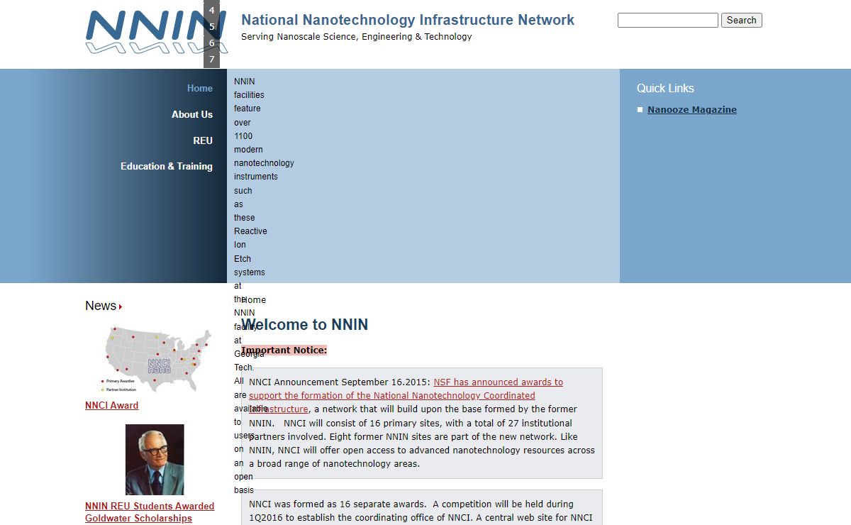 Welcome to NNIN | National Nanotechnology Infrastructure Network