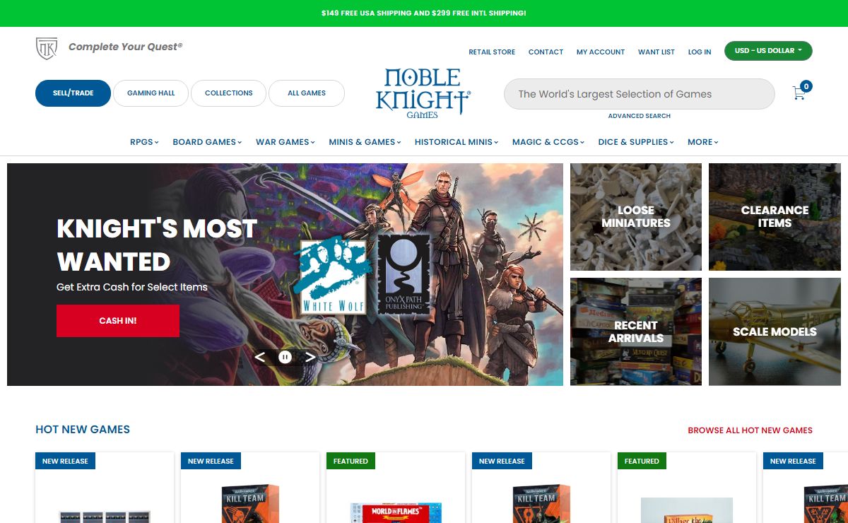 Noble Knight Games - RPGs, D&D, MtG, Board Games, Miniatures