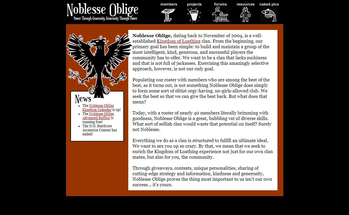 Noblesse Oblige: Kingdom of Loathing Clan