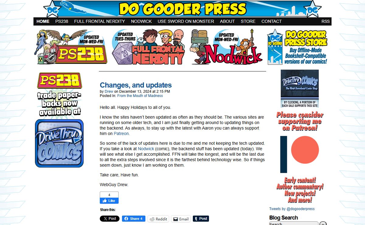 Do Gooder Press - Comics, writing, and stuff at least one guy finds amusing.