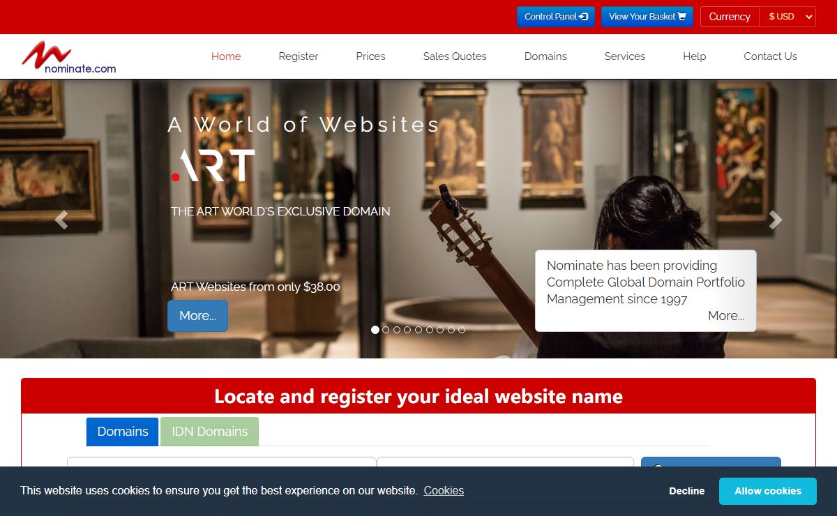 Nominate.com | International Domain management | A world of websites.