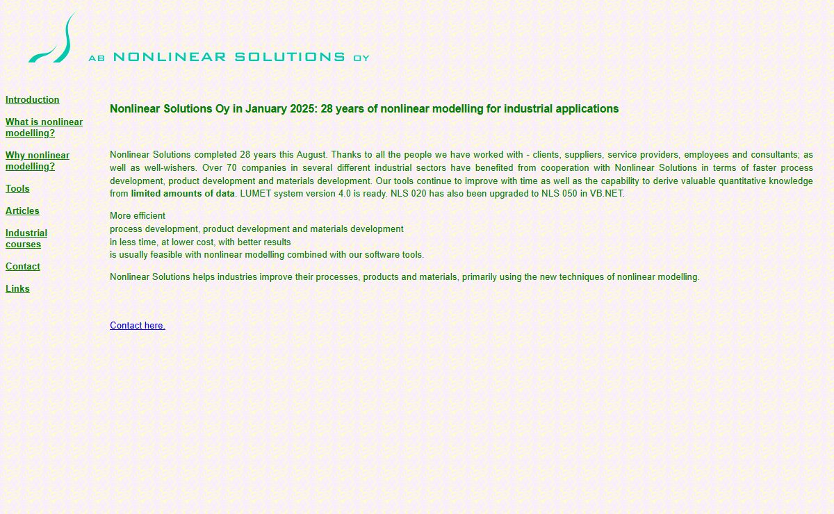 Nonlinear Solutions for process industries