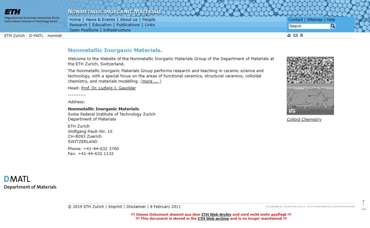 ETH - NONMET - Nonmetallic Inorganic Materials