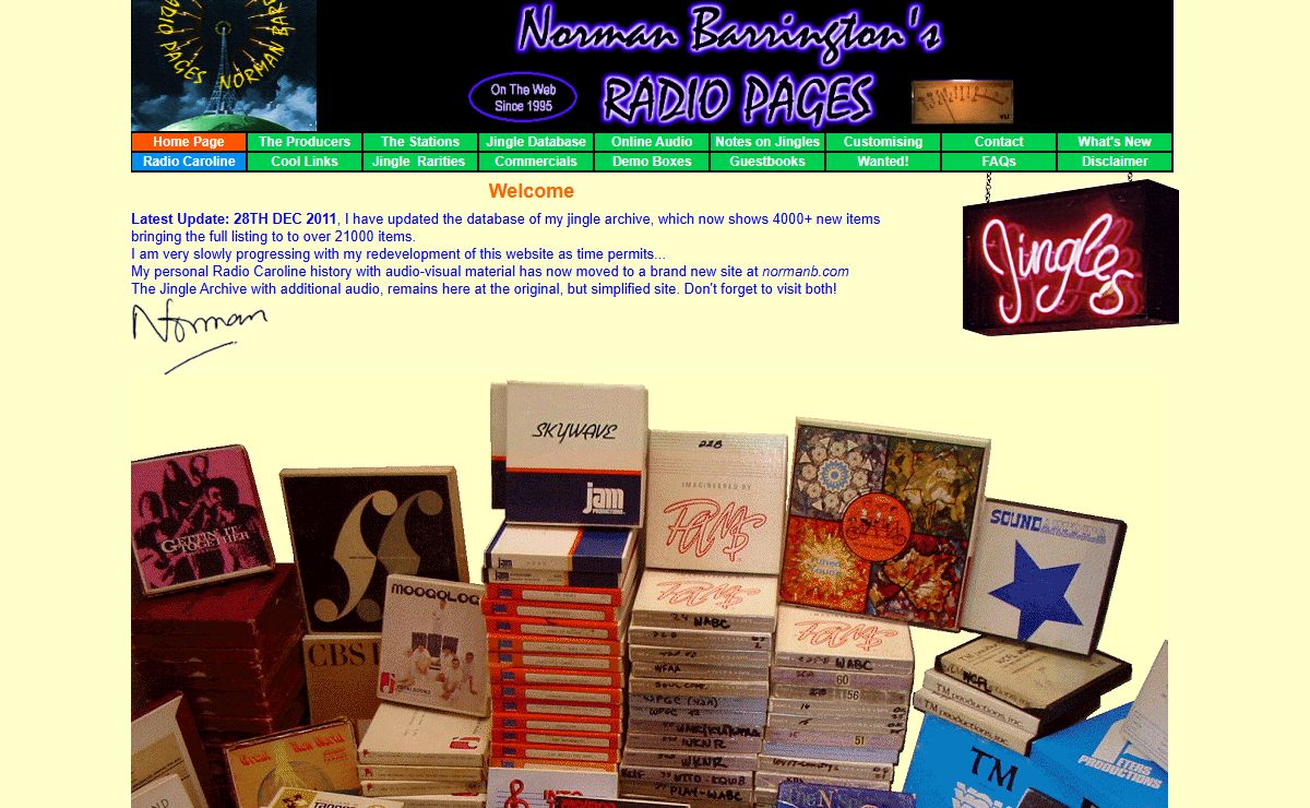 Norman Barrington's Radio Pages - The Jingle Archive