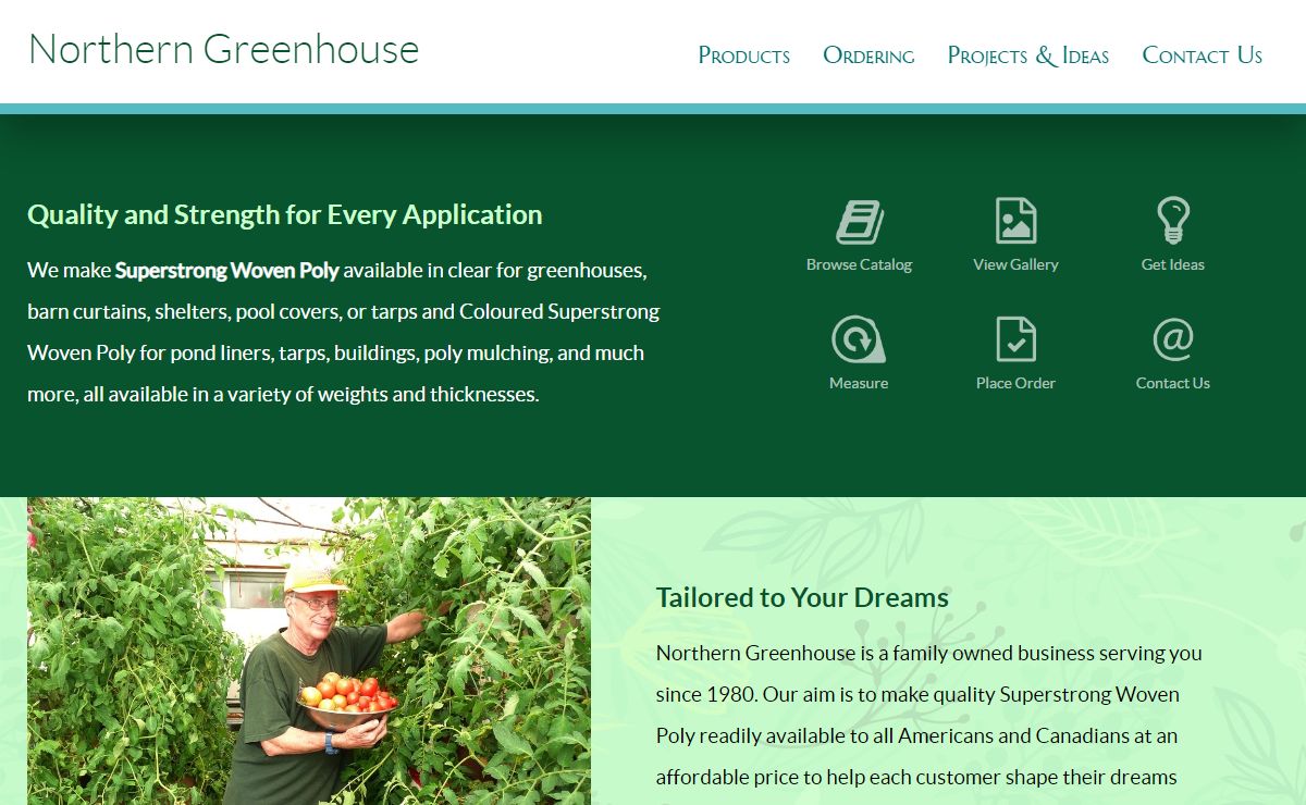 Northern Greenhouse ~ We make Superstrong Woven Poly for greenhouses and many applications