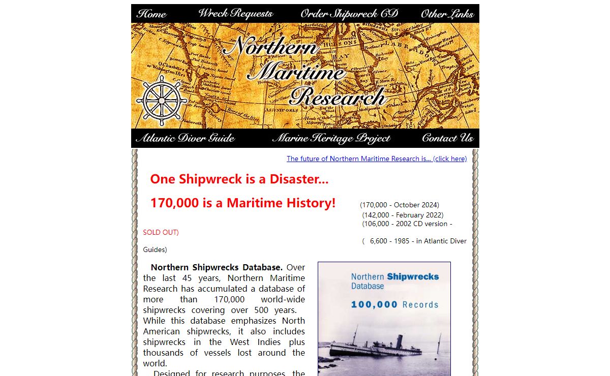 Northern Maritime Research - More than 170,000 Records in Northern Shipwrecks Database