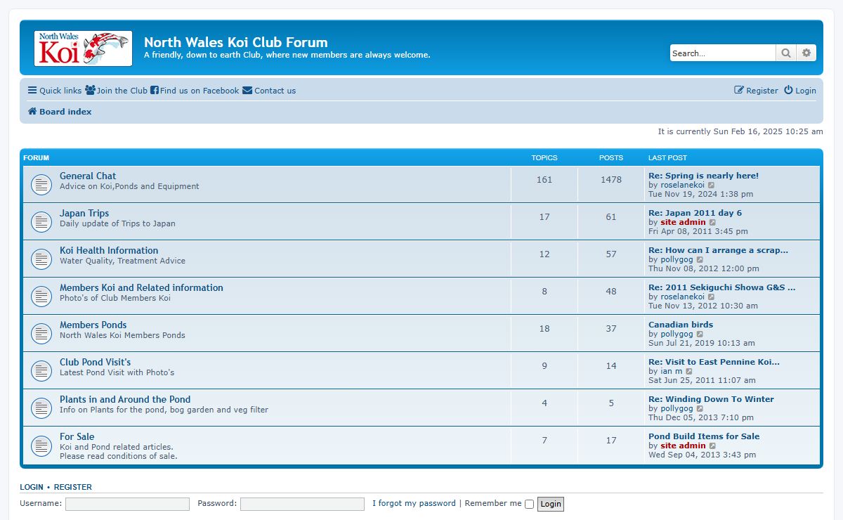 North Wales Koi Club Forum - Index page