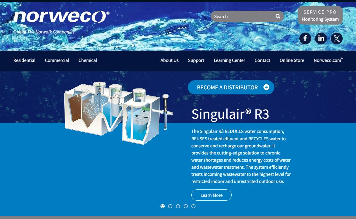 Norweco - Norwalk Wastewater Equipment Company (Norweco) is a manufacturer of water and wastewater treatment products, systems and chemicals.