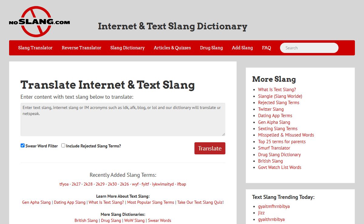 Internet & Text Slang Dictionary & Translator