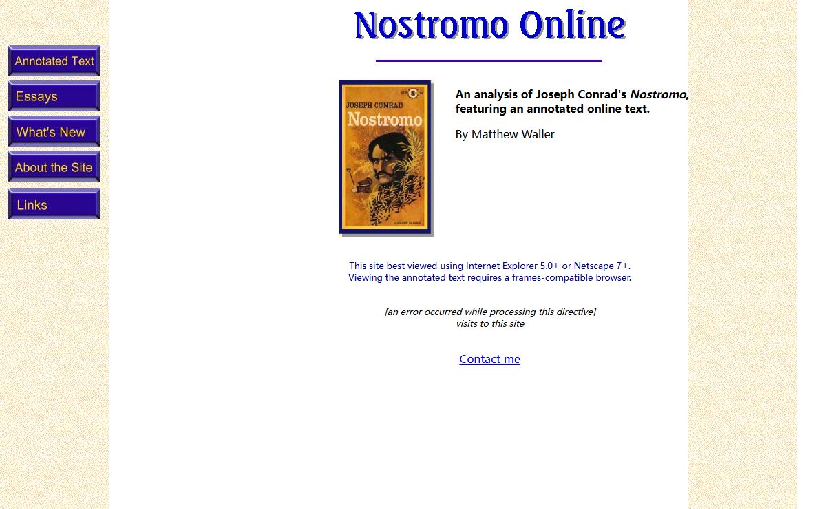 Nostromo Online - Analysis and Annotated Text of Conrad's Masterpiece