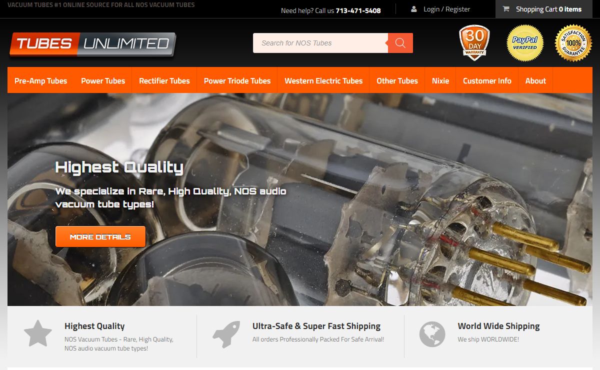 NOS Vacuum Tubes for Sale | Tubes Unlimited - #1 ONLINE Source for NOS Vacuum Tubes