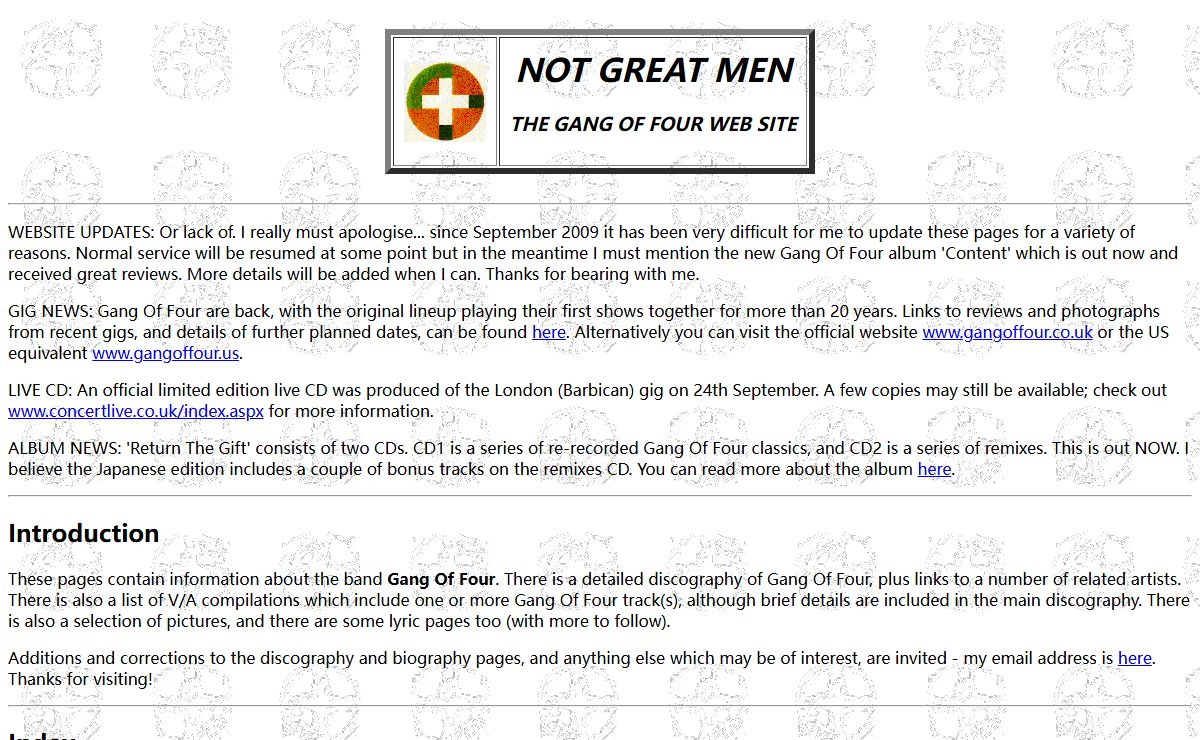 Gang Of Four: Not Great Men