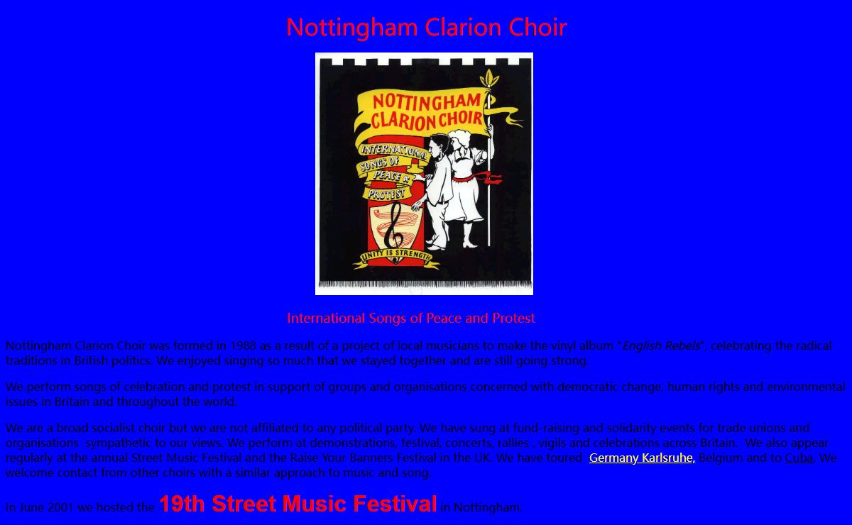 Nottingham Clarion Choir Musik CD