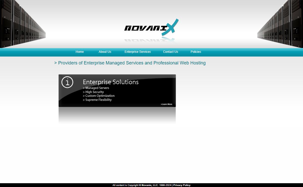 Novanix - Providers of Enterprise Managed Services and Professional Web Hosting
