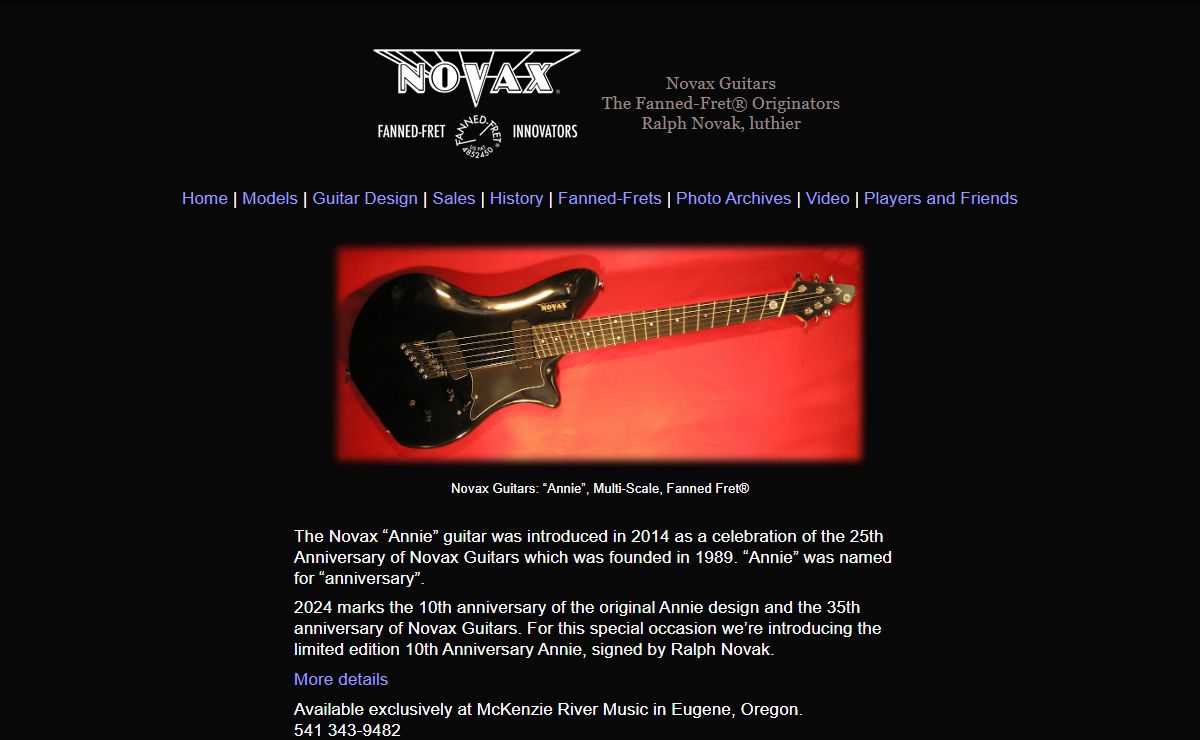 Novax Guitars: Fanned-Fret®, Multi-Scale Guitars, Basses, Custom-Built