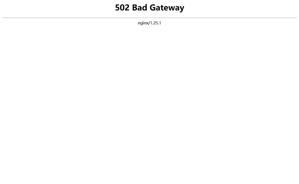 502 Bad Gateway