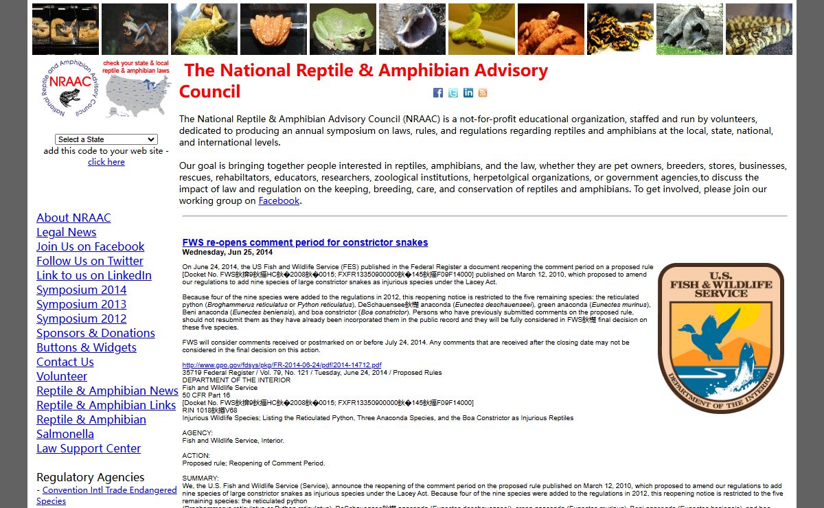 National Reptile & Amphibian Advisory Council - Reptile and Amphibian Law Symposium
