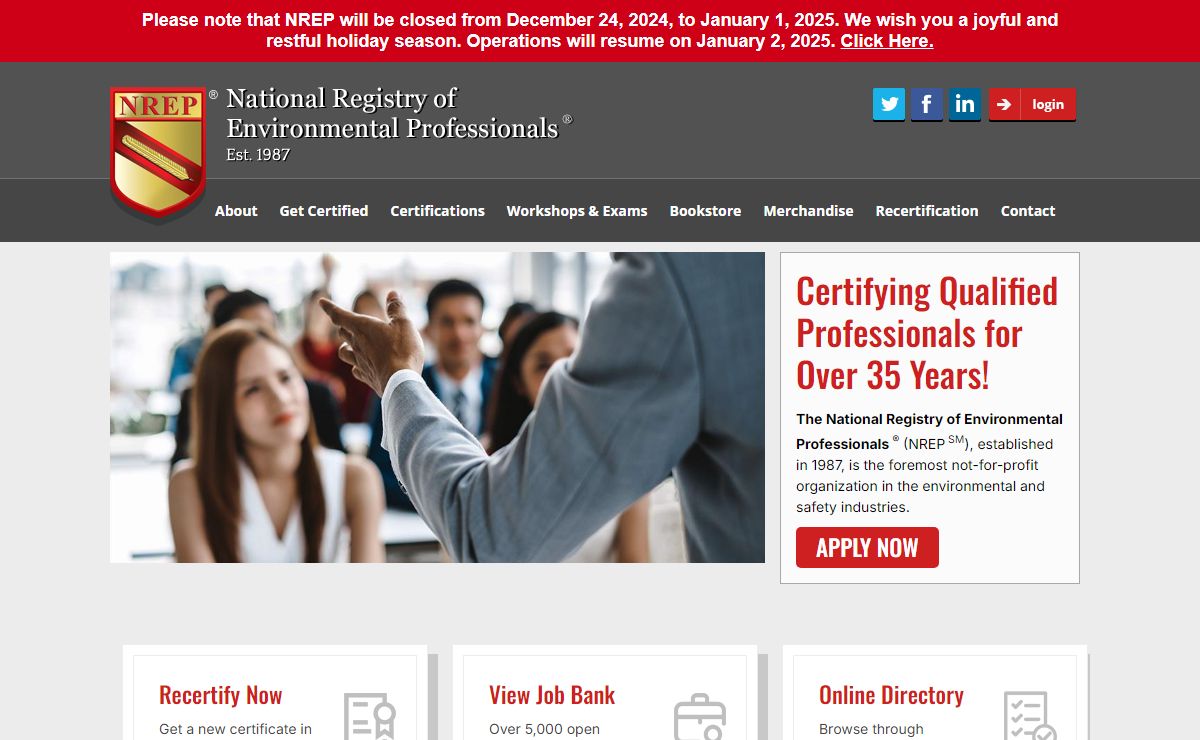 National Registry of Environmental Professionals | NREP
