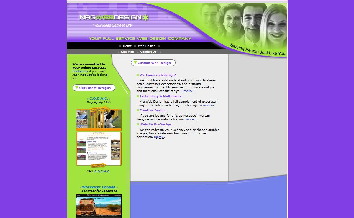Web site design at Nrg Web Design
